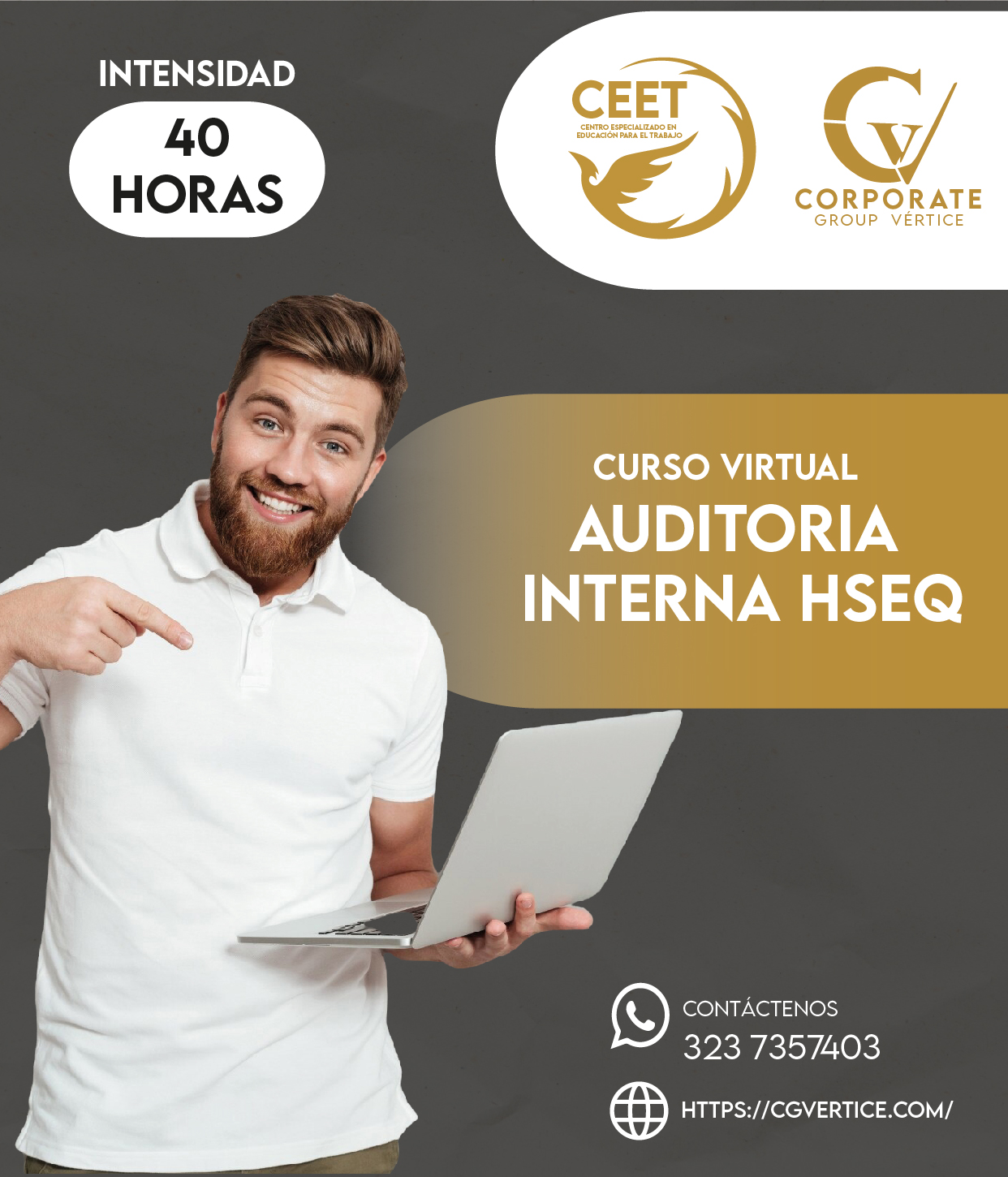 Tarjeta promocional curso de auditoria